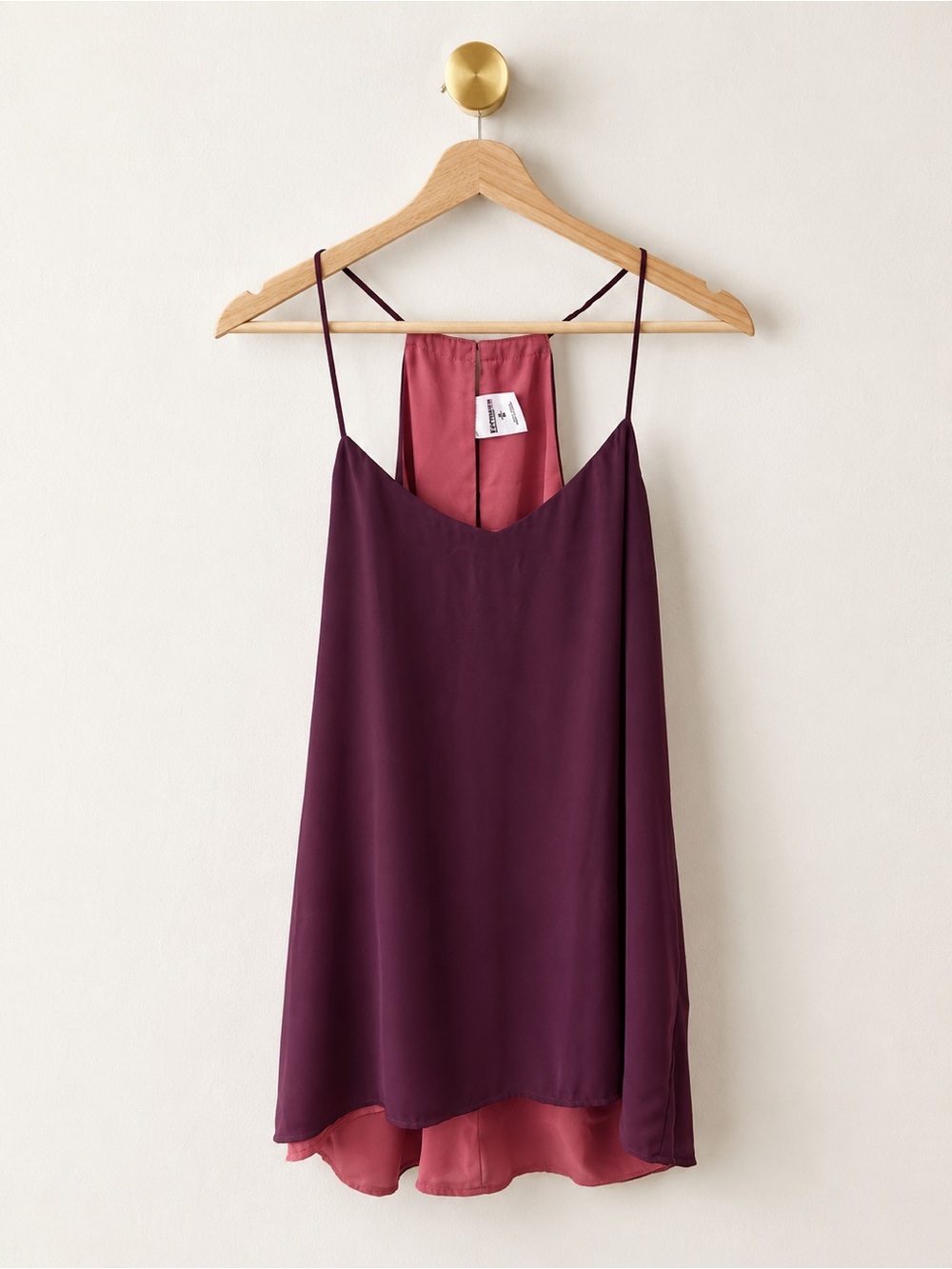 Express Barcelona Cami Burgundy Satin Tank Top Size M